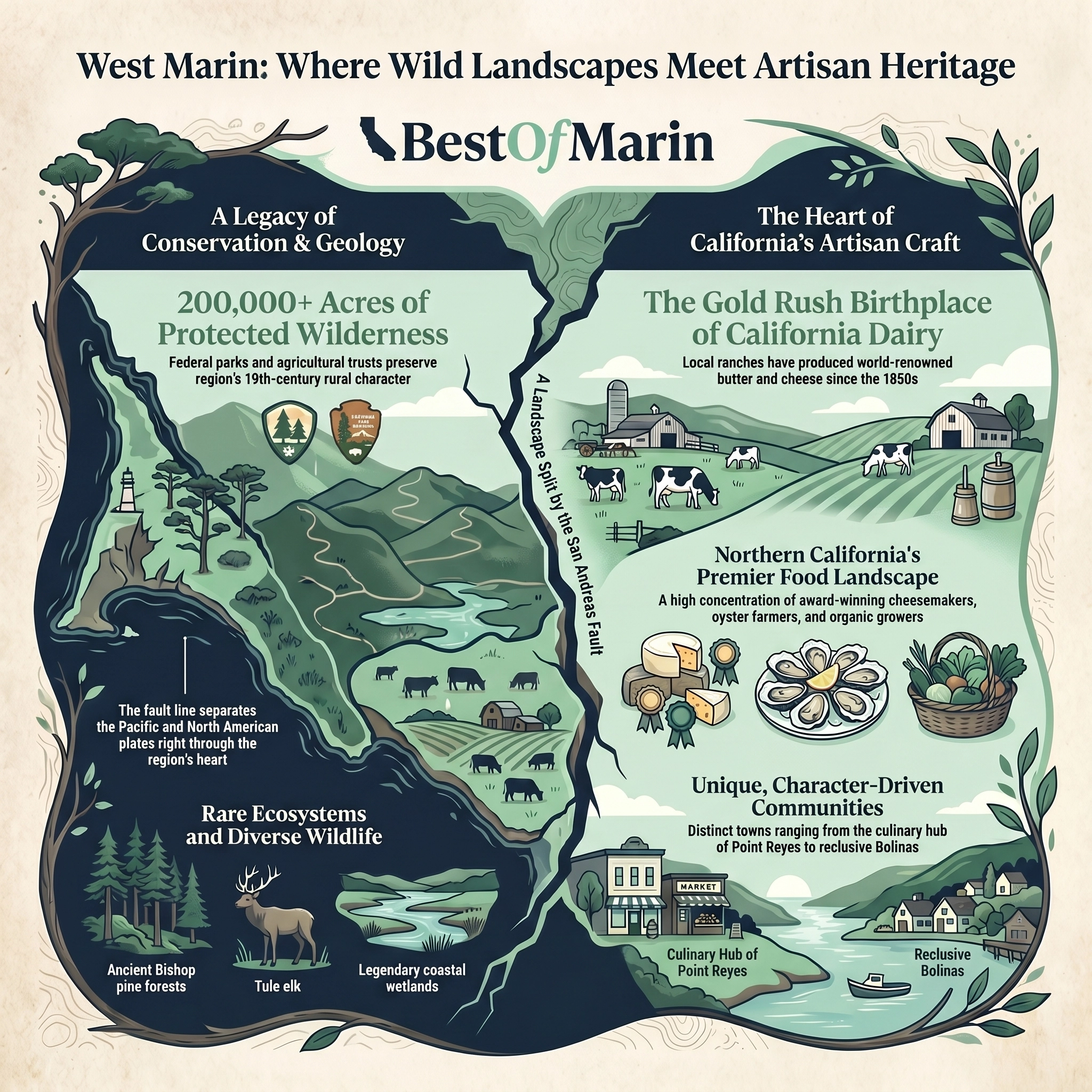 West Marin visitor guide graphic